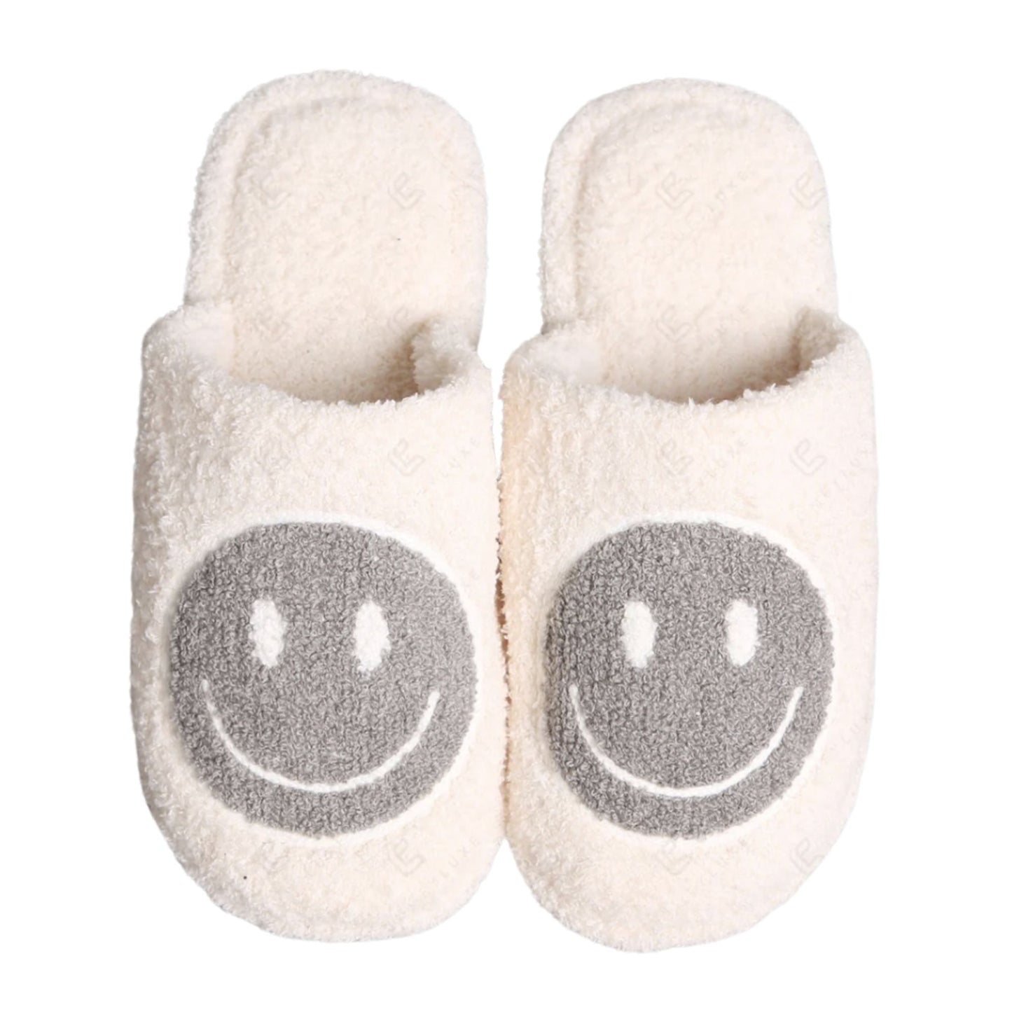 Grey Smiley Slippers