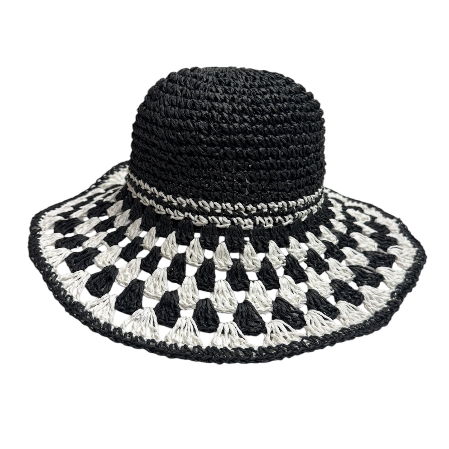 Black Crochet Floppy Hat