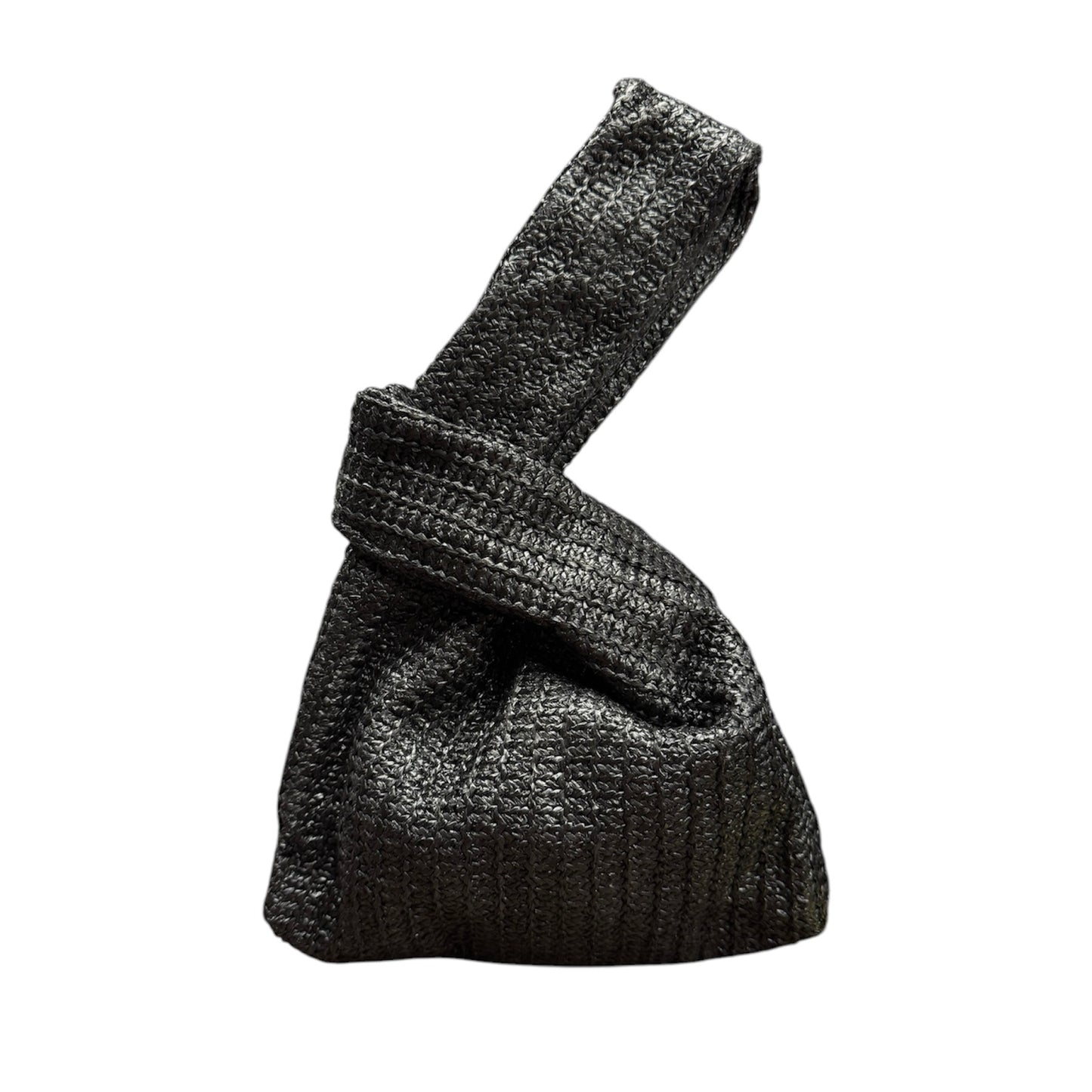 Black Rattan Loop Bag