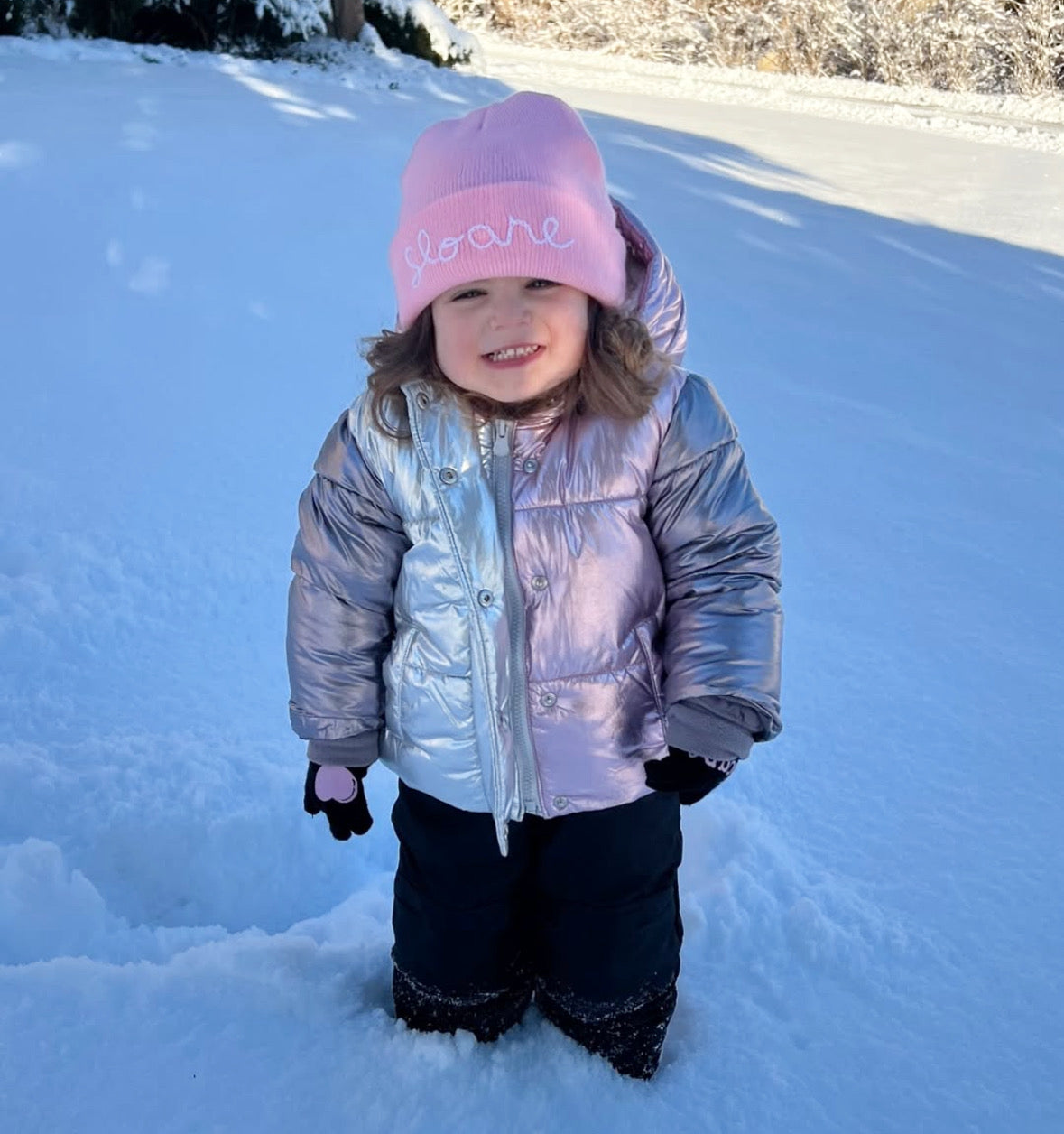 Custom Embroidered Knit Baby Beanie