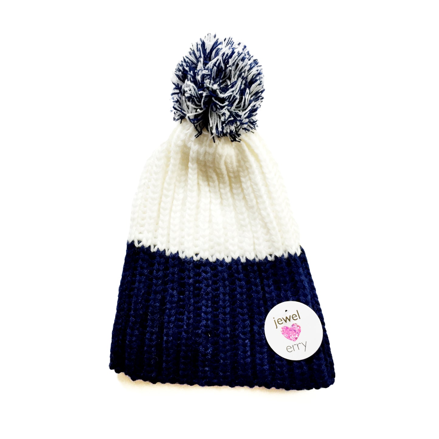 Blue & White Two-Tone Beanie