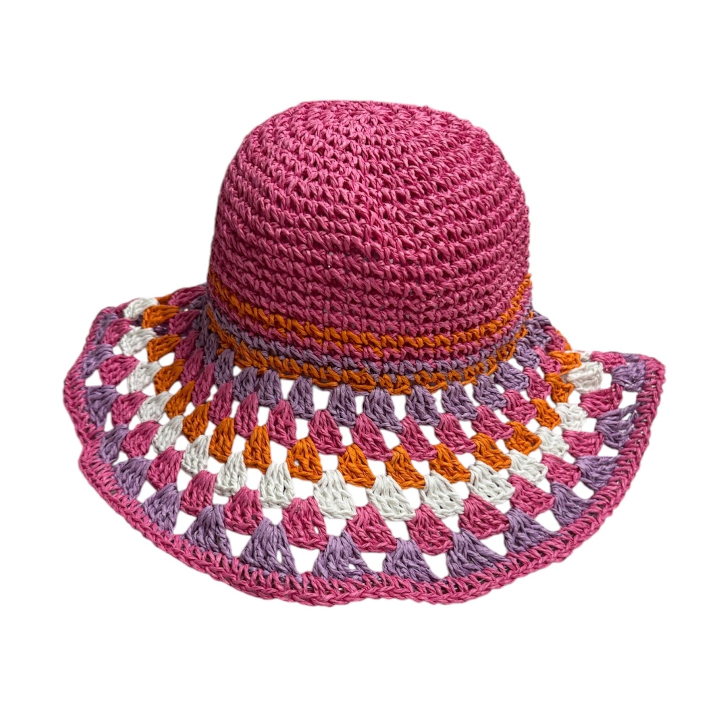 Pink Crochet Floppy Hat