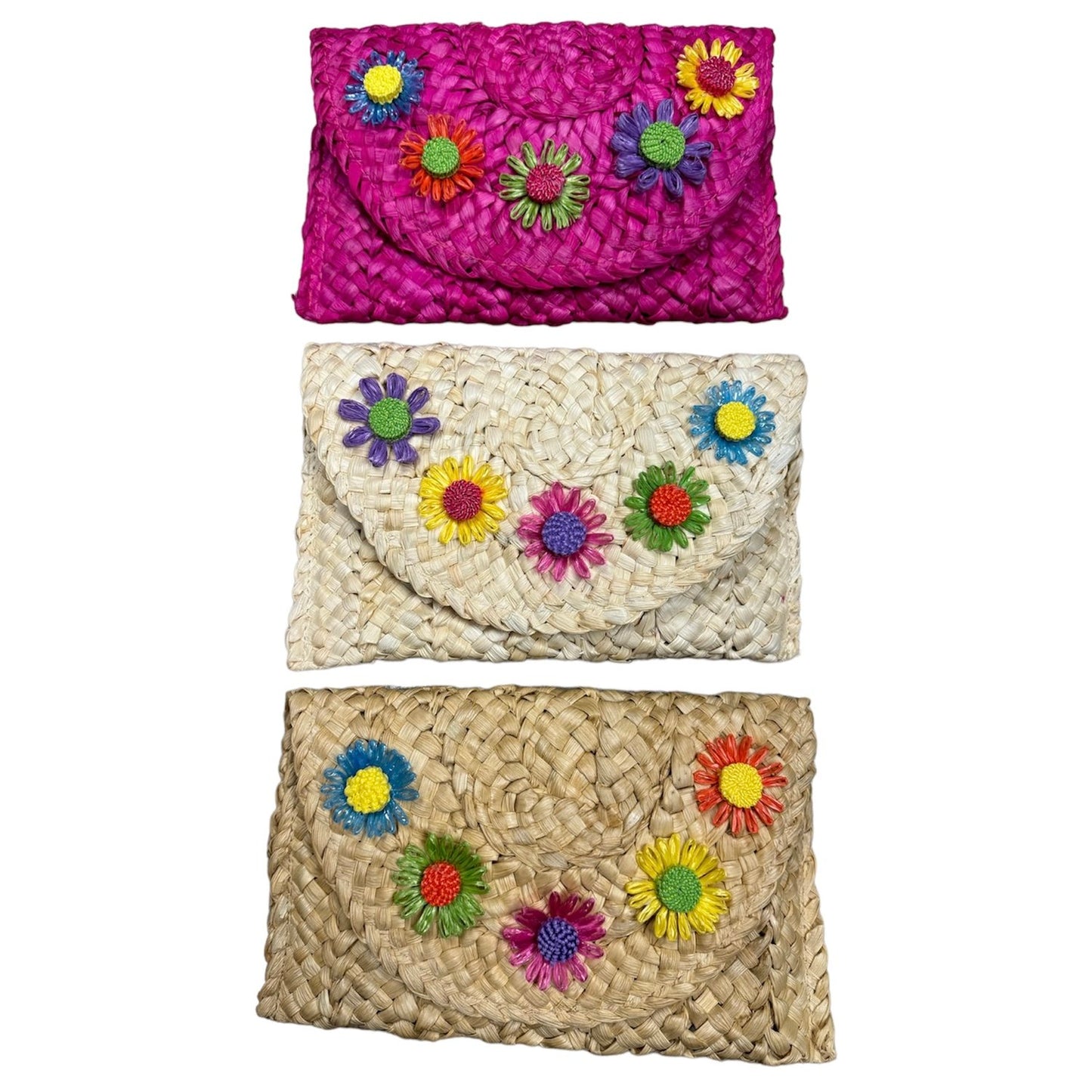 Sunny Collins Raffia Flower Clutch
