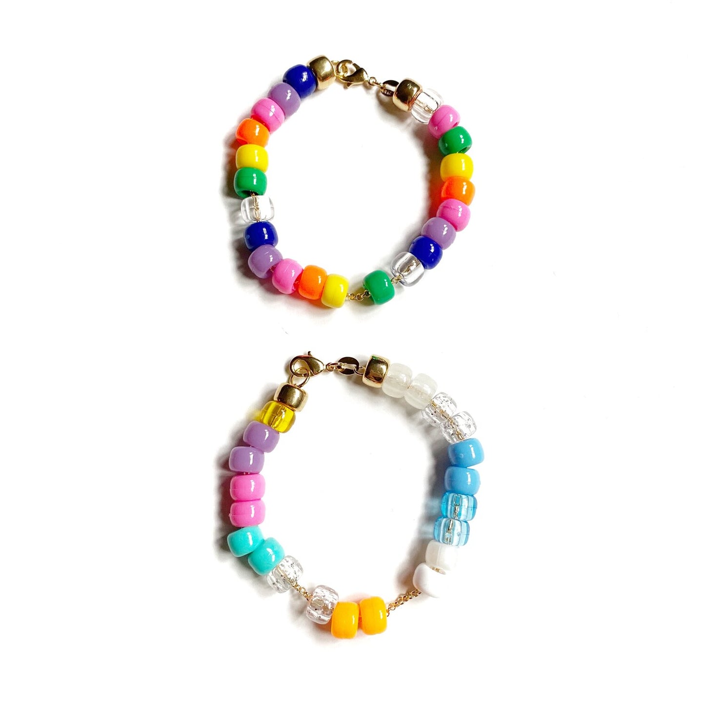 Rainbow Beaded Chain Bracelet