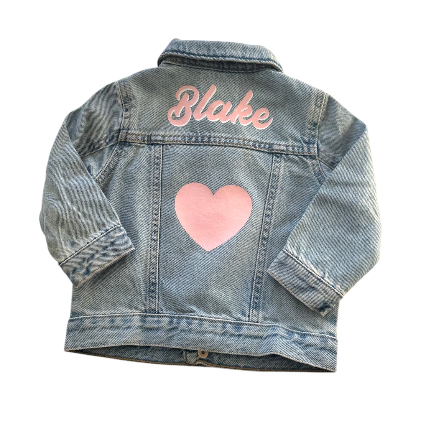 Custom Kids Heart Denim Jacket
