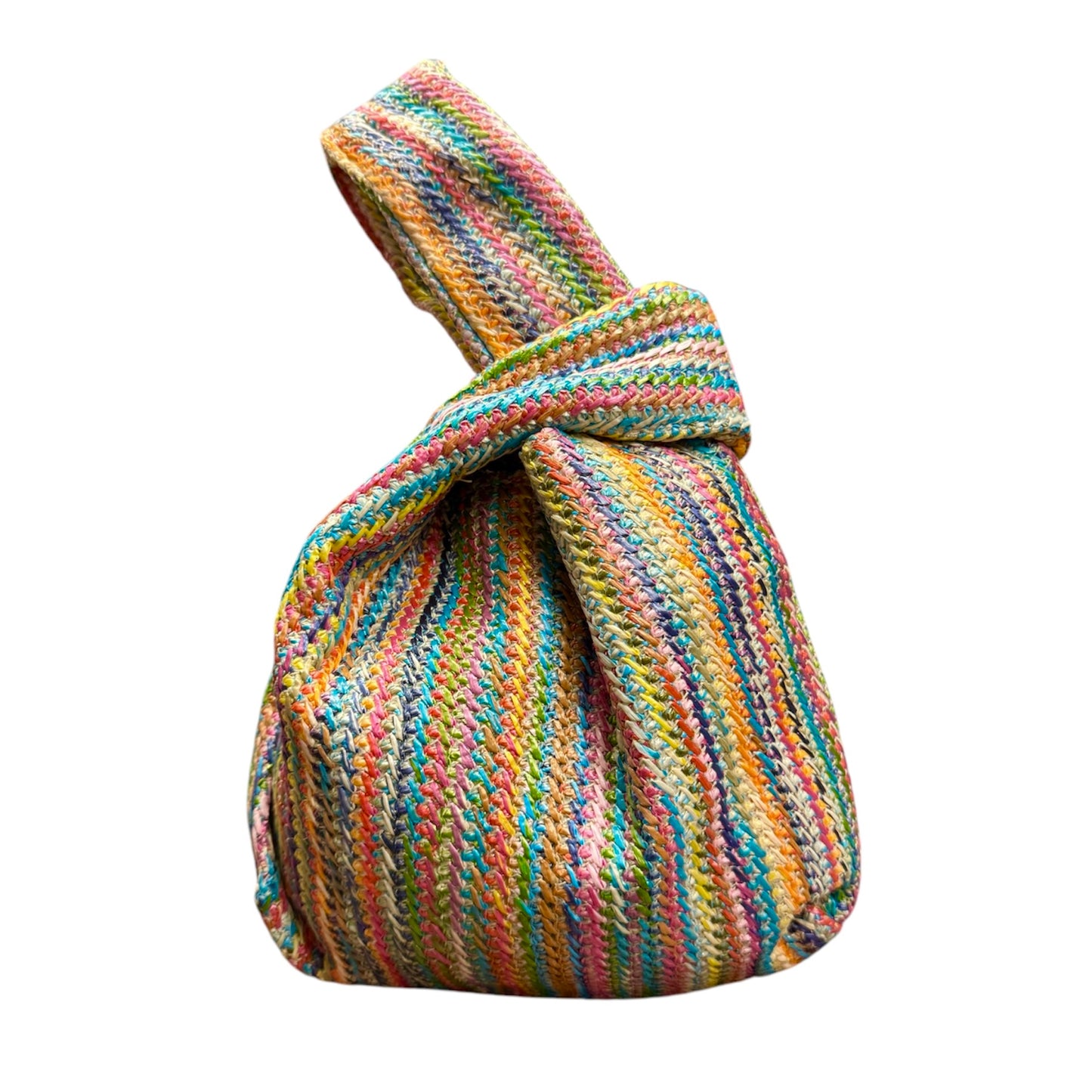 Rainbow Rattan Loop Bag