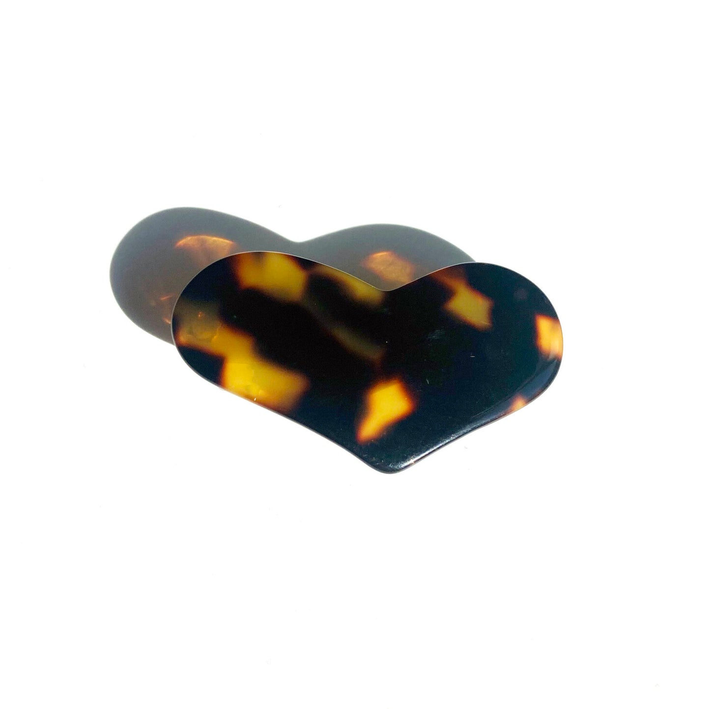 Brown Tortoise Heart French Barrette