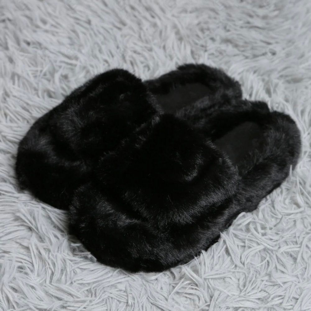 Faux Fur Slides