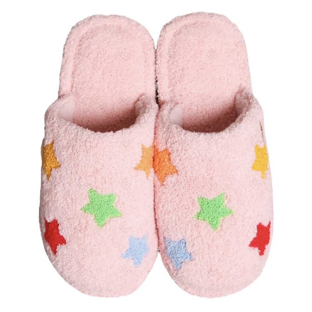 Pink Multi Star Slippers