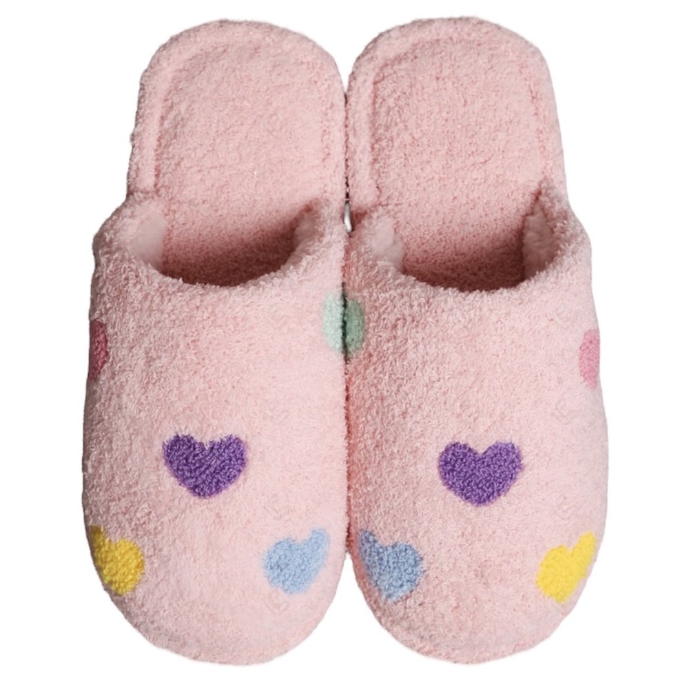 Pink Multi Heart Slippers