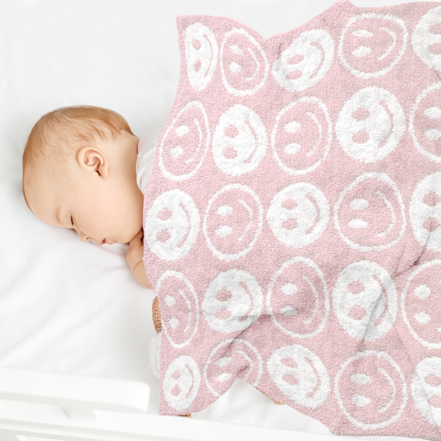 Cozy Smile Light Pink Stroller Blanket