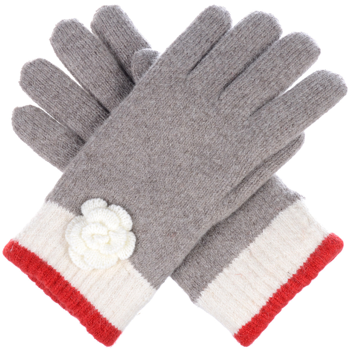 Knit Flower Gloves