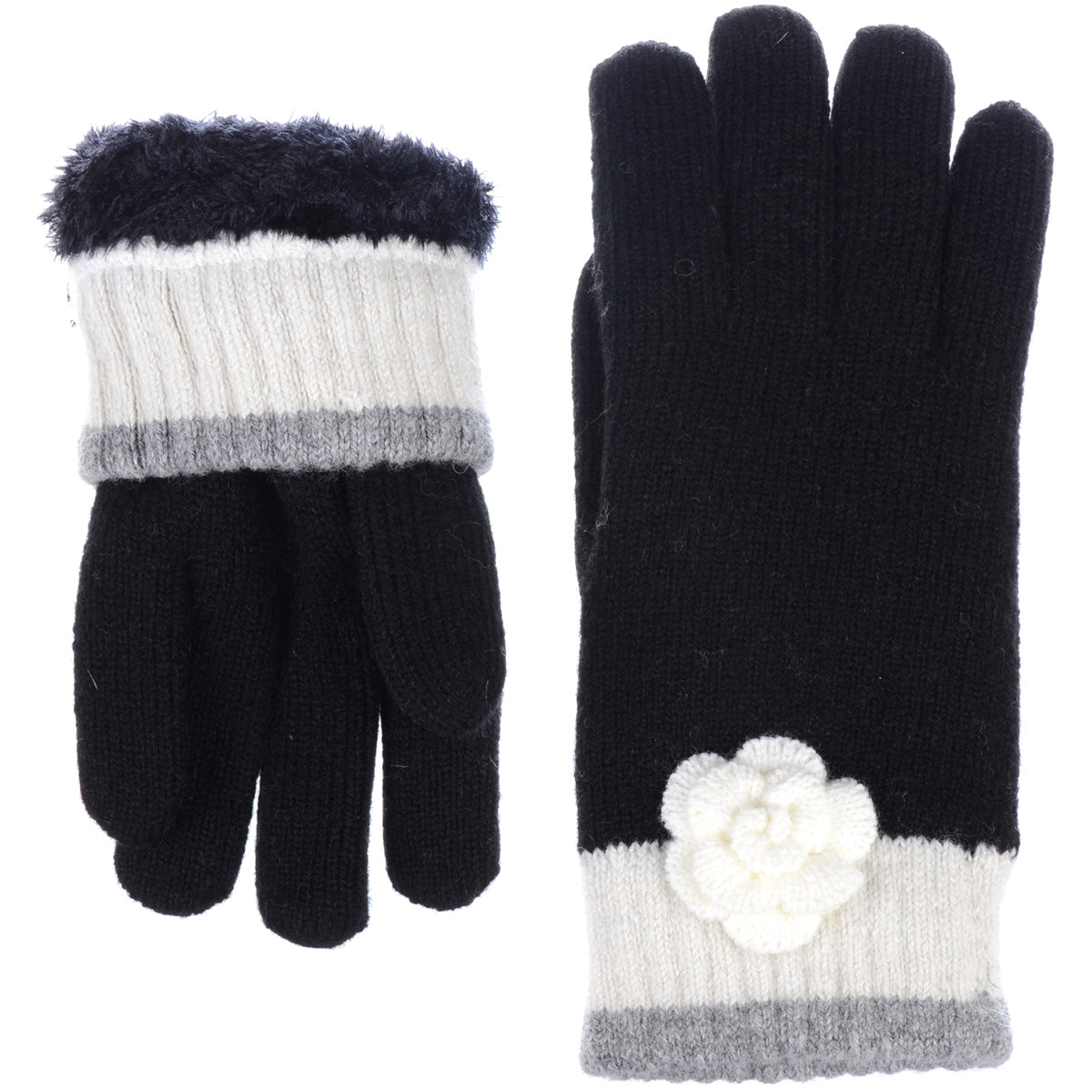 Knit Flower Gloves