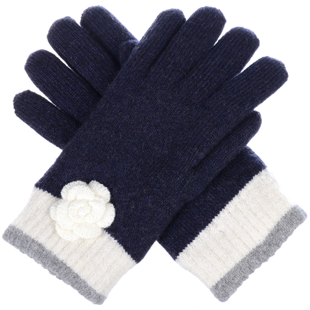 Knit Flower Gloves