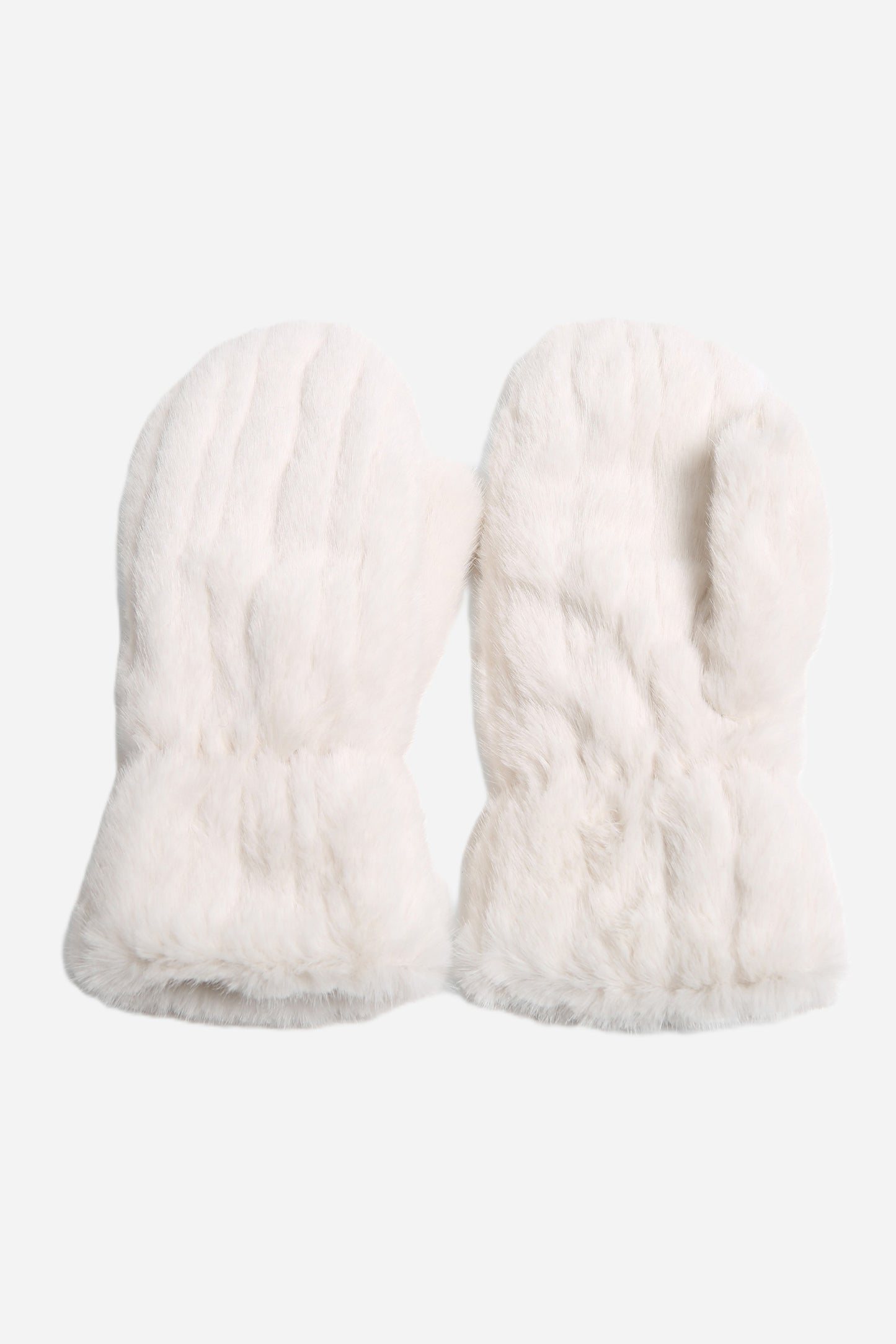 Seamed Faux Fur Mittens