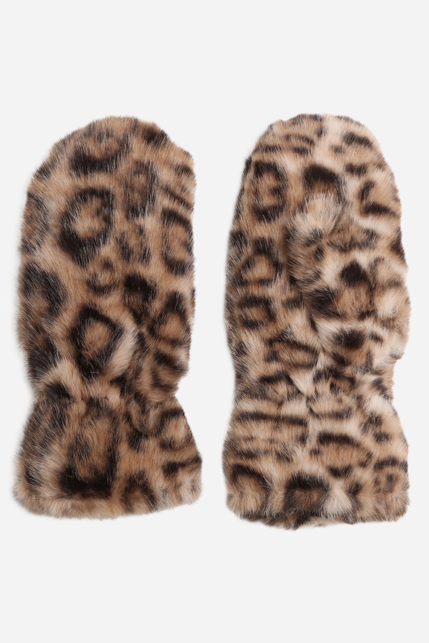 Leopard Faux Fur Mittens