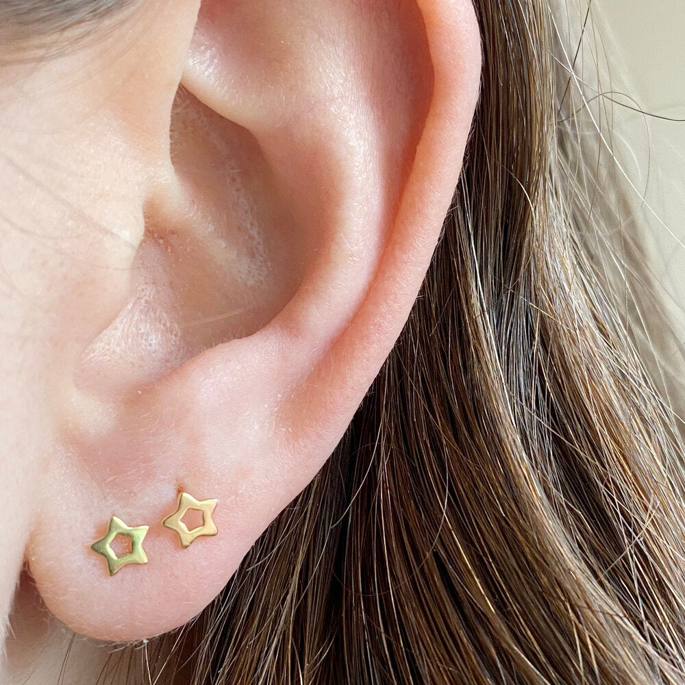 Open Star Stud Earring Set