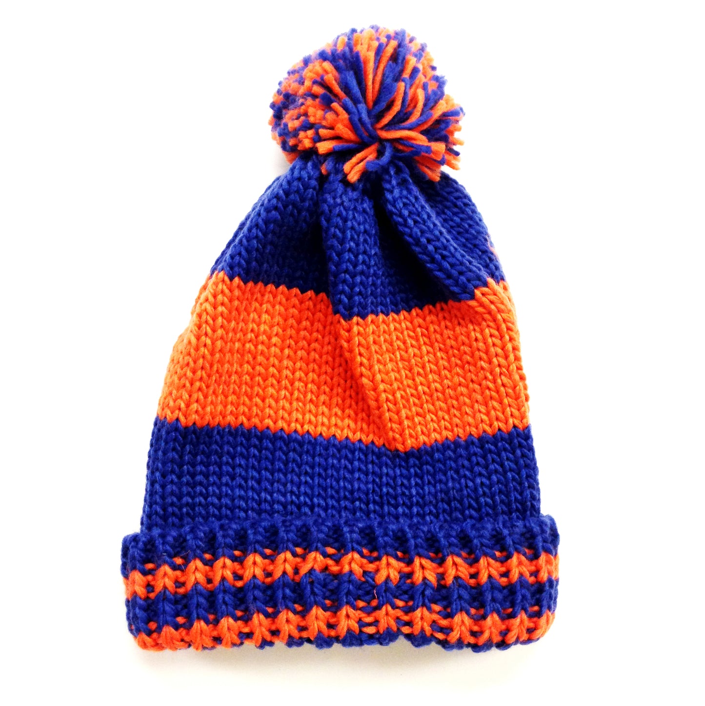 Blue & Orange Striped Beanie