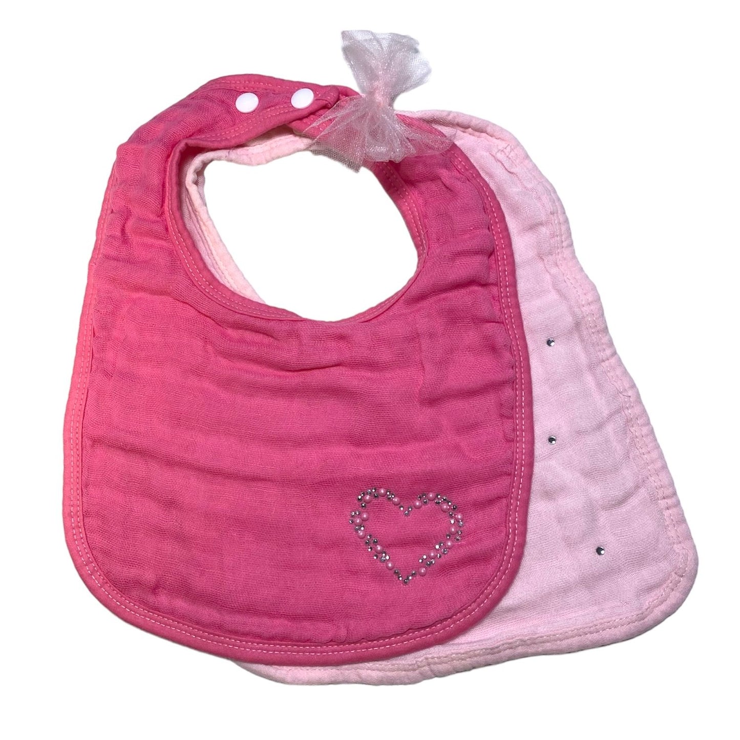 Muslin Baby Bib Heart Set