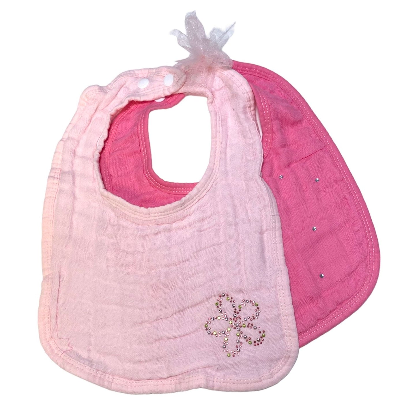 Muslin Baby Flower Bib Set