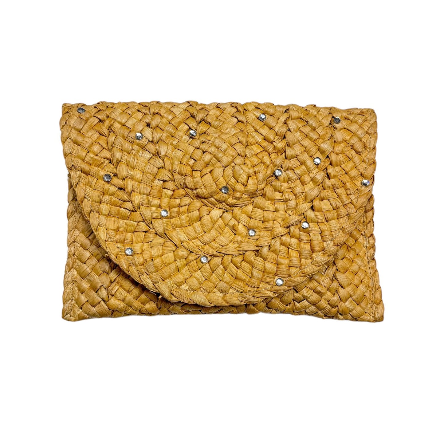 Sunny Collins Raffia Rhinestone Clutch