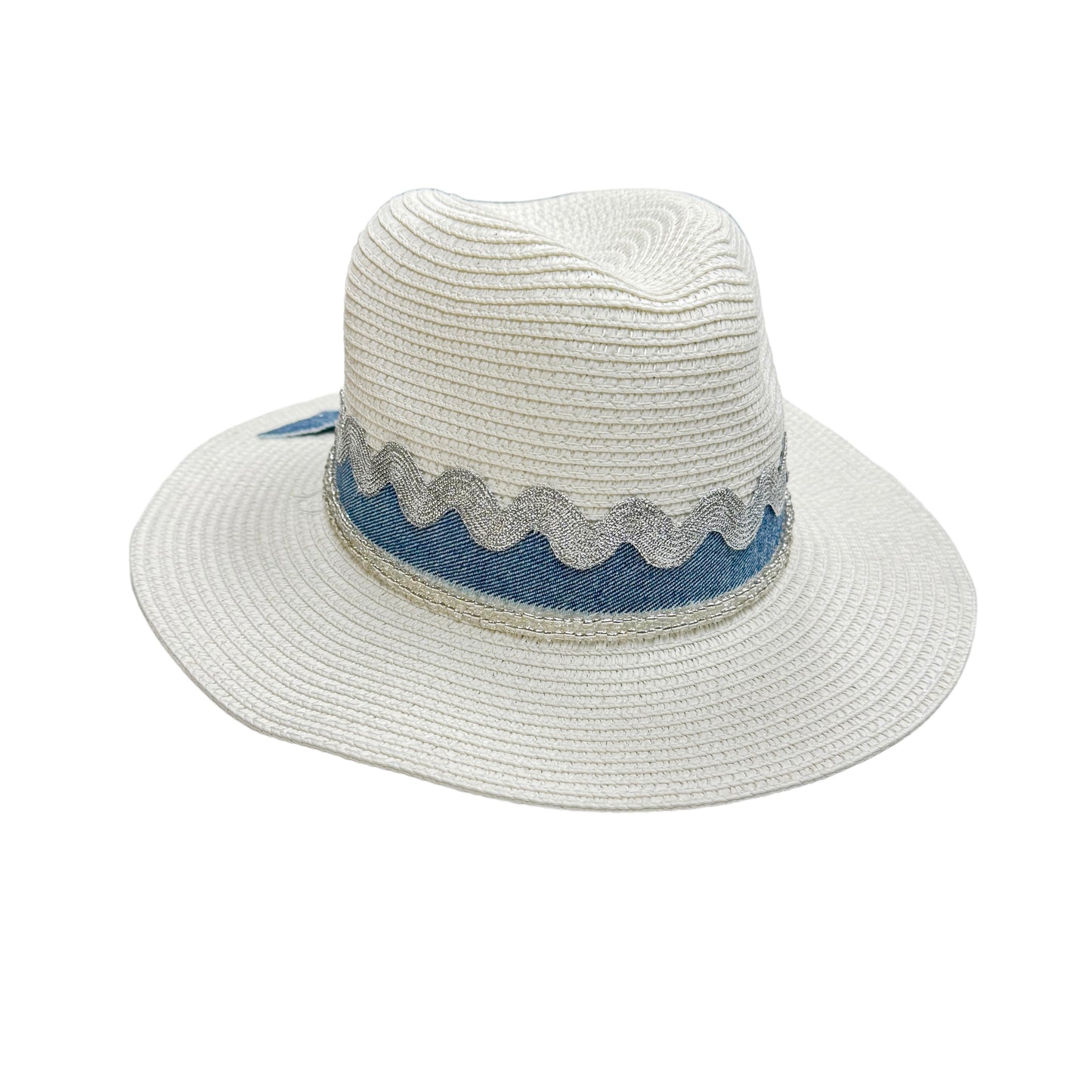 Silver Nikki Beach White Classic Straw Hat