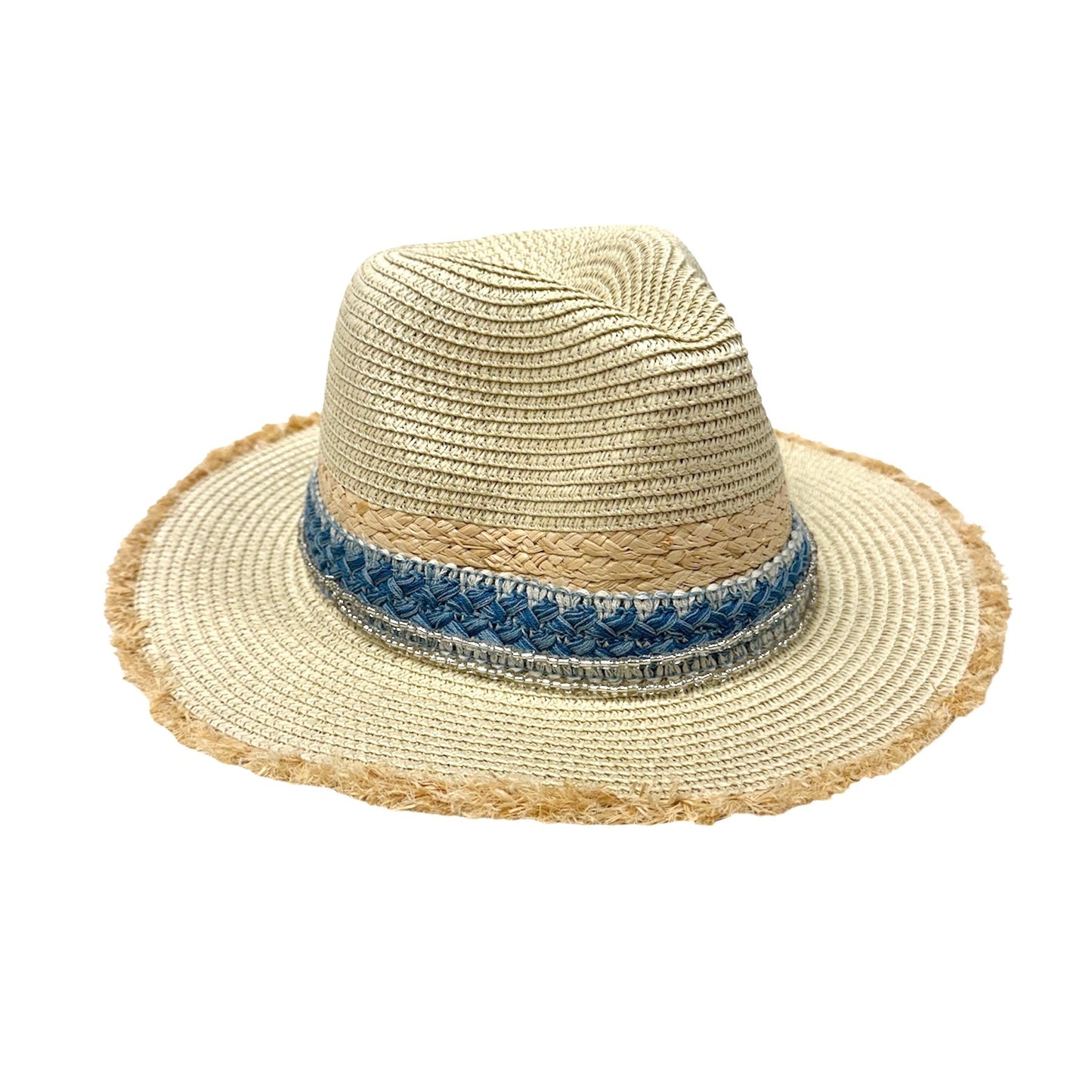 Riviera Crochet Frayed Straw Hat