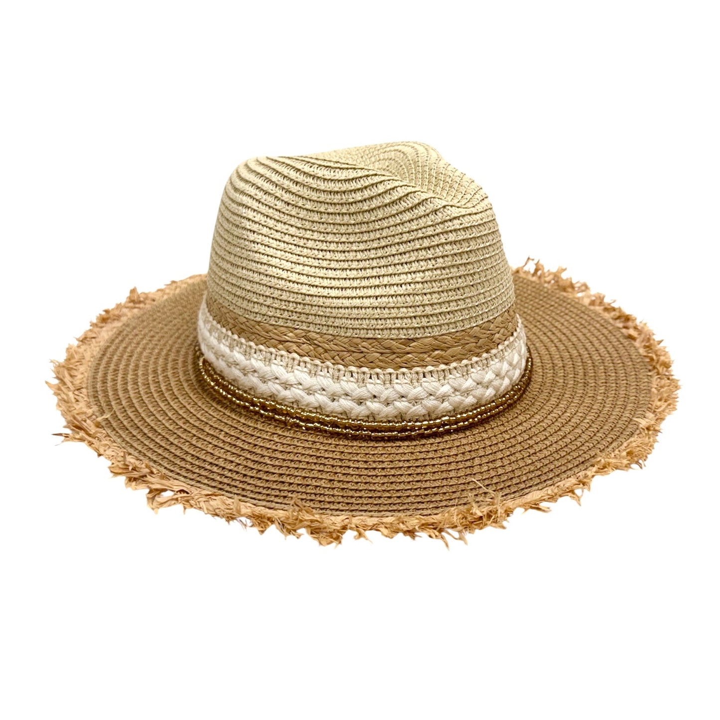 Riviera Crochet Frayed Straw Hat