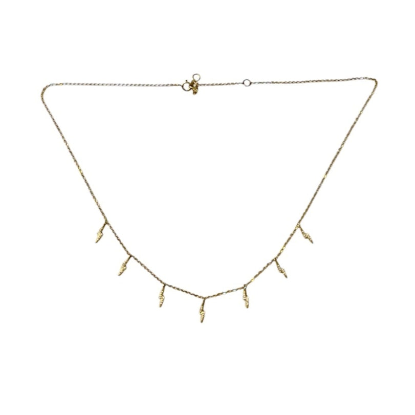 Multi Rhinestone Lightening Bolt Necklace