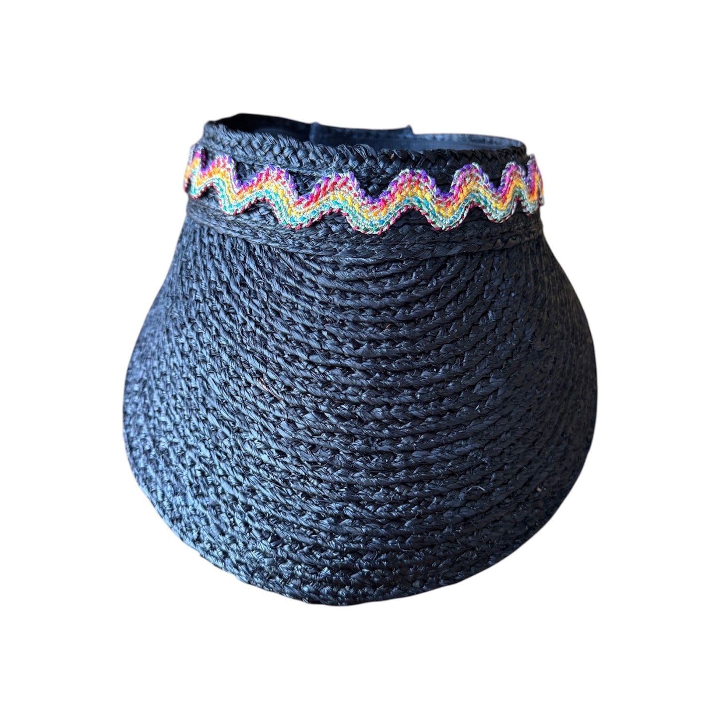 Rainbow Zig Zag Straw Visor