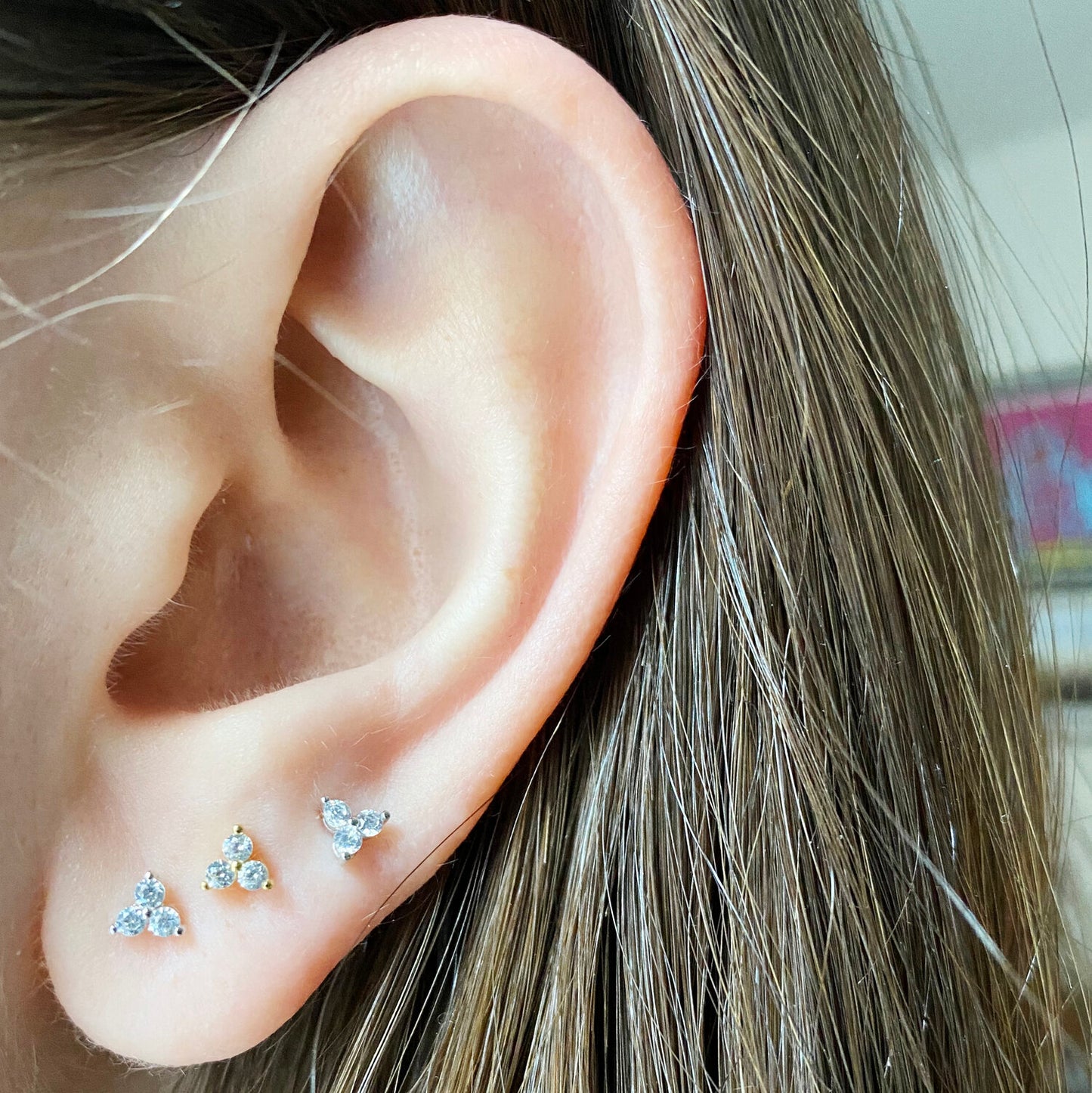 Triangle CZ Studs Earring Set