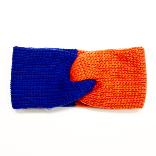 Blue & Orange Knit Headband