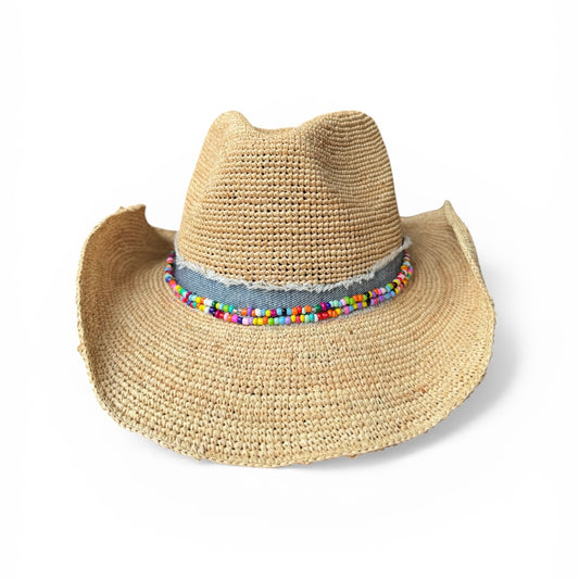 Rainbow Aspen Raffia Cowboy Hat