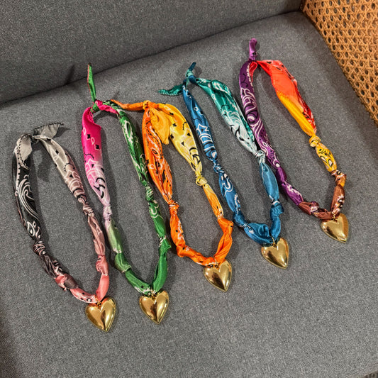 Sunny Collins x DASH Bandana Heart Necklace