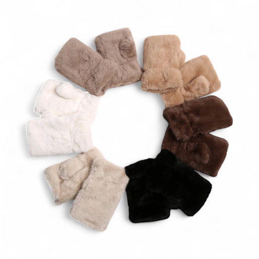 Faux Fur Fingerless Gloves