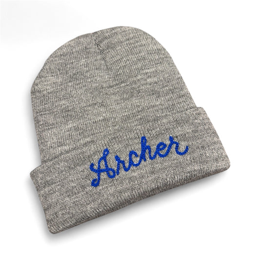 Custom Embroidered Knit Baby Beanie