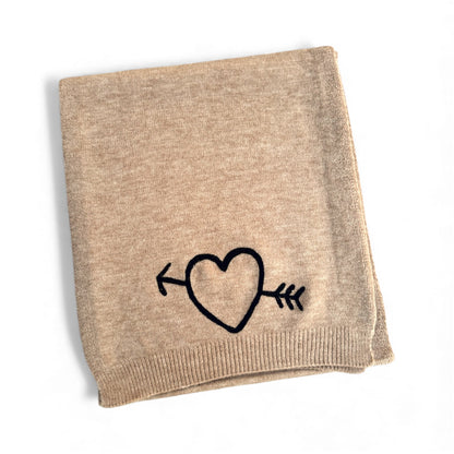 Embroidered Heart Sweater Scarf