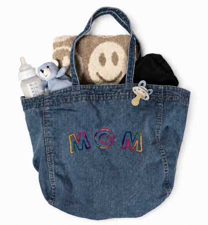 Custom Embroidered Denim Tote