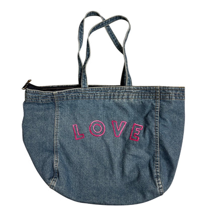 Custom Embroidered Denim Tote