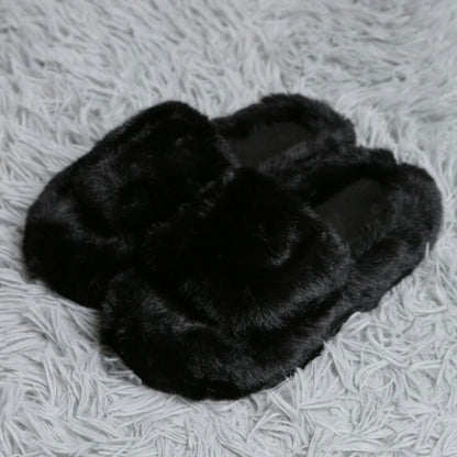 Faux Fur Slides
