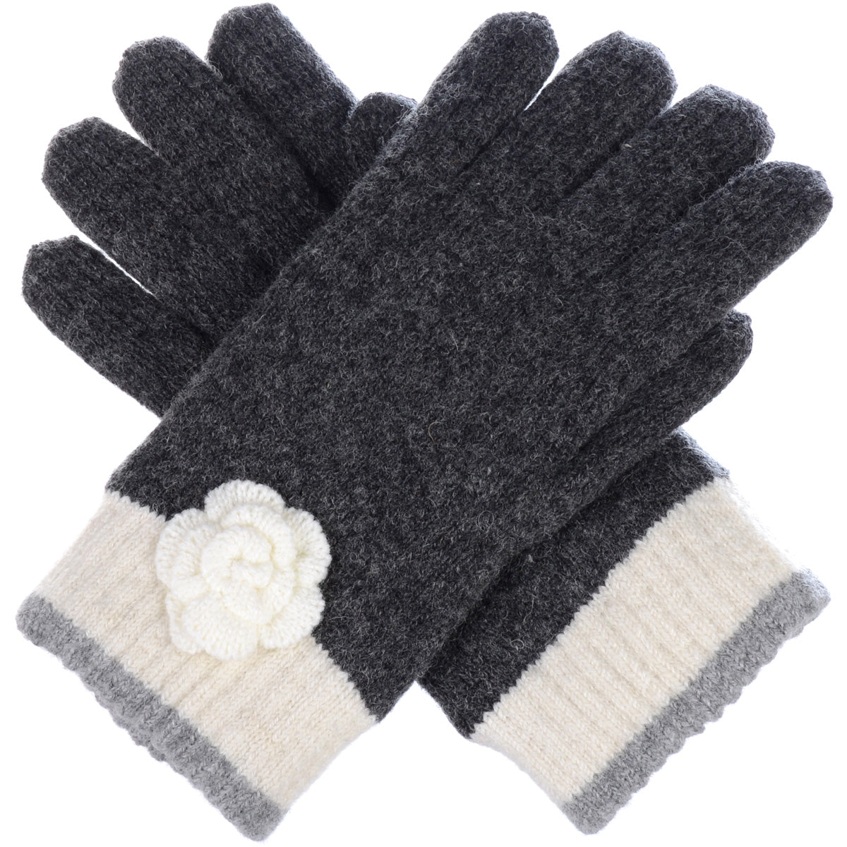 Knit Flower Gloves