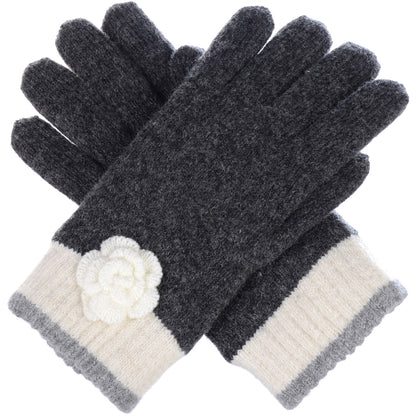 Knit Flower Gloves