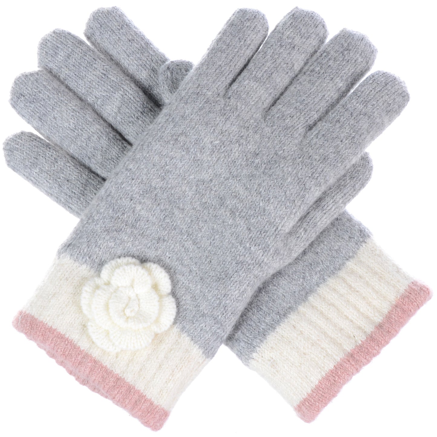 Knit Flower Gloves