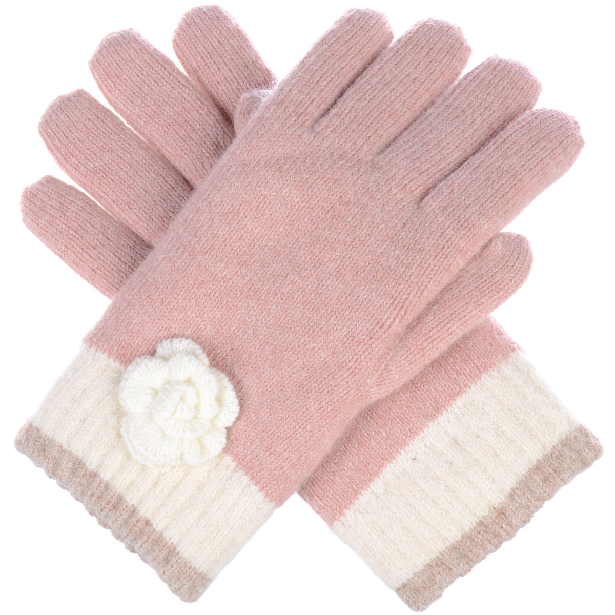 Knit Flower Gloves