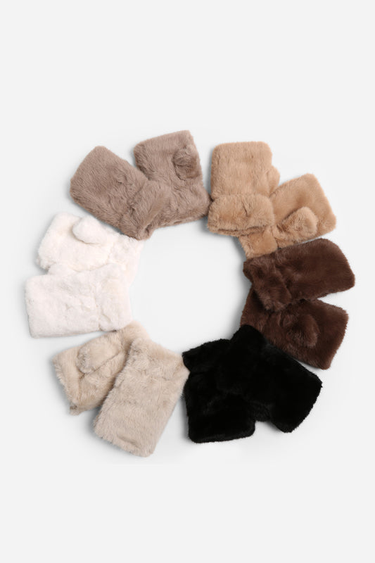 Faux Fur Fingerless Gloves