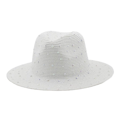 Miami Beach Rhinestone Straw Hat