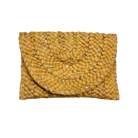 Sunny Collins Raffia Rhinestone Clutch