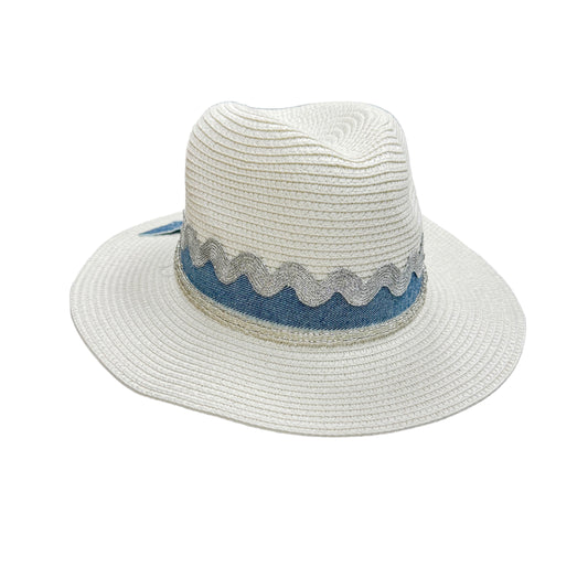 Silver Nikki Beach White Classic Straw Hat