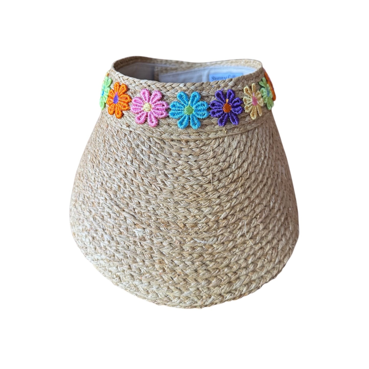 Rainbow Flower Straw Visor