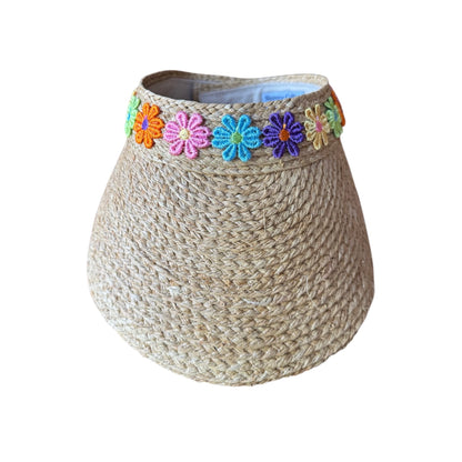 Rainbow Flower Straw Visor
